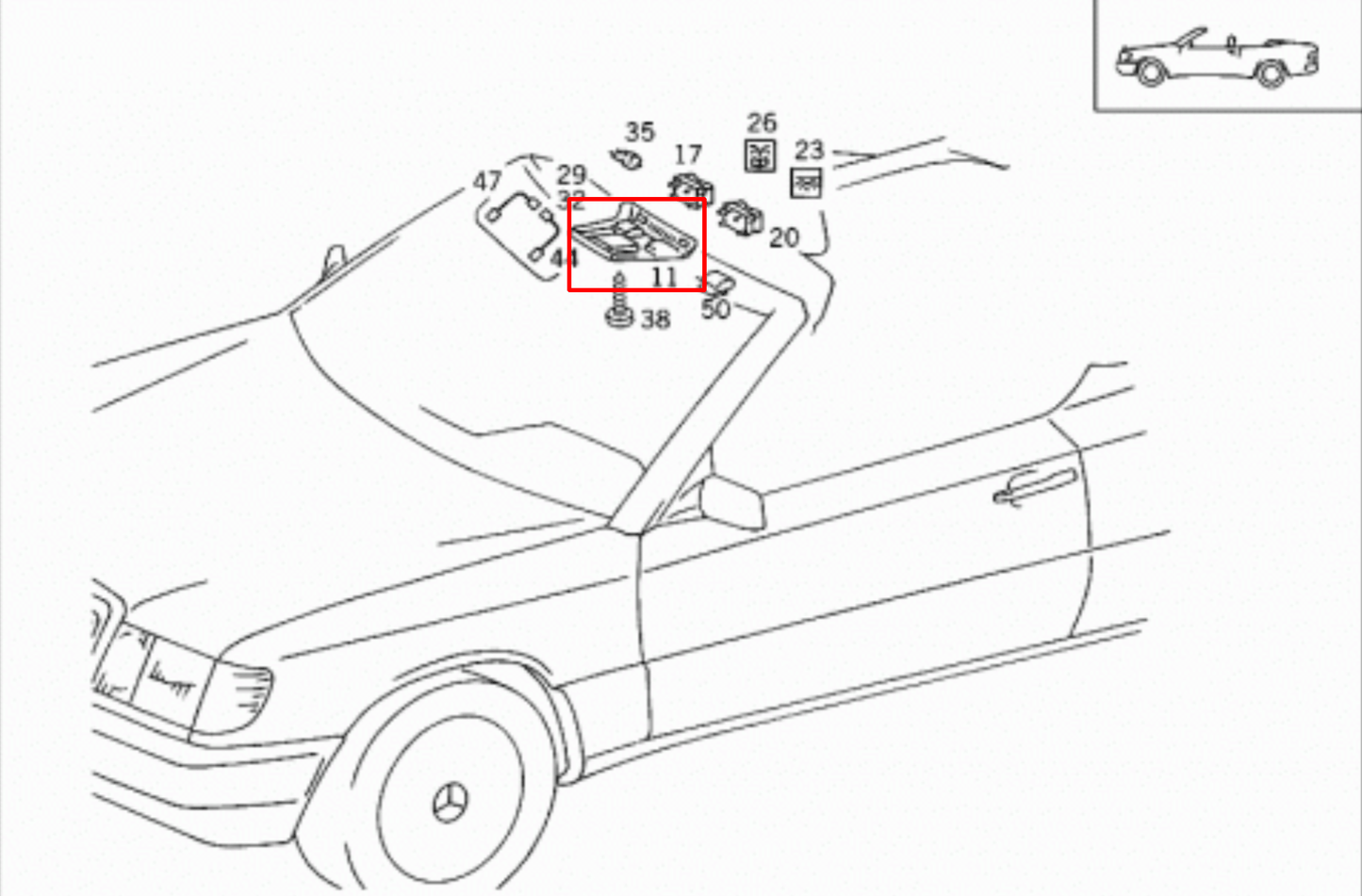 مصباح قبة مرسيدس W124 قابل للتحويل (A124)