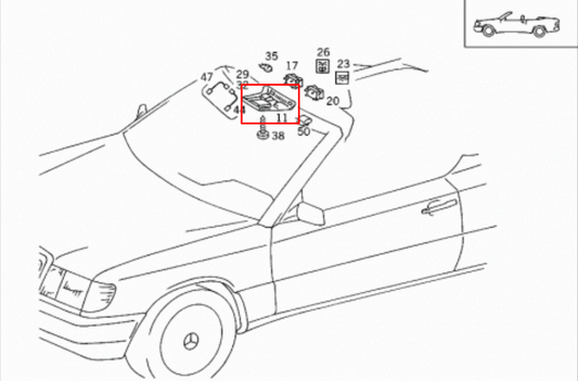 Mercedes W124 convertible Dome Light (A124)