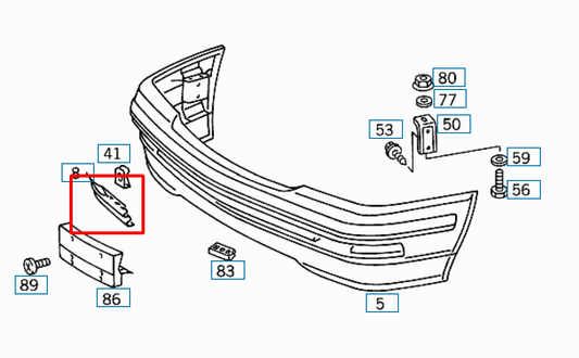 Mercedes SL R129 Pre-facelift Tow Hook Cover (1989-1995)