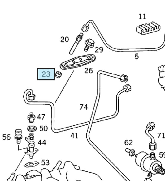 Mercedes KJet injector holding washer and Sleeve for 190E W201 W124 W126 W123 M102 M103 M104.980 M116 M117 M119.980