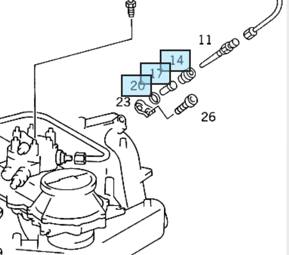 Mercedes KJet injector holding washer and Sleeve for 190E W201 W124 W126 W123 M102 M103 M104.980 M116 M117 M119.980