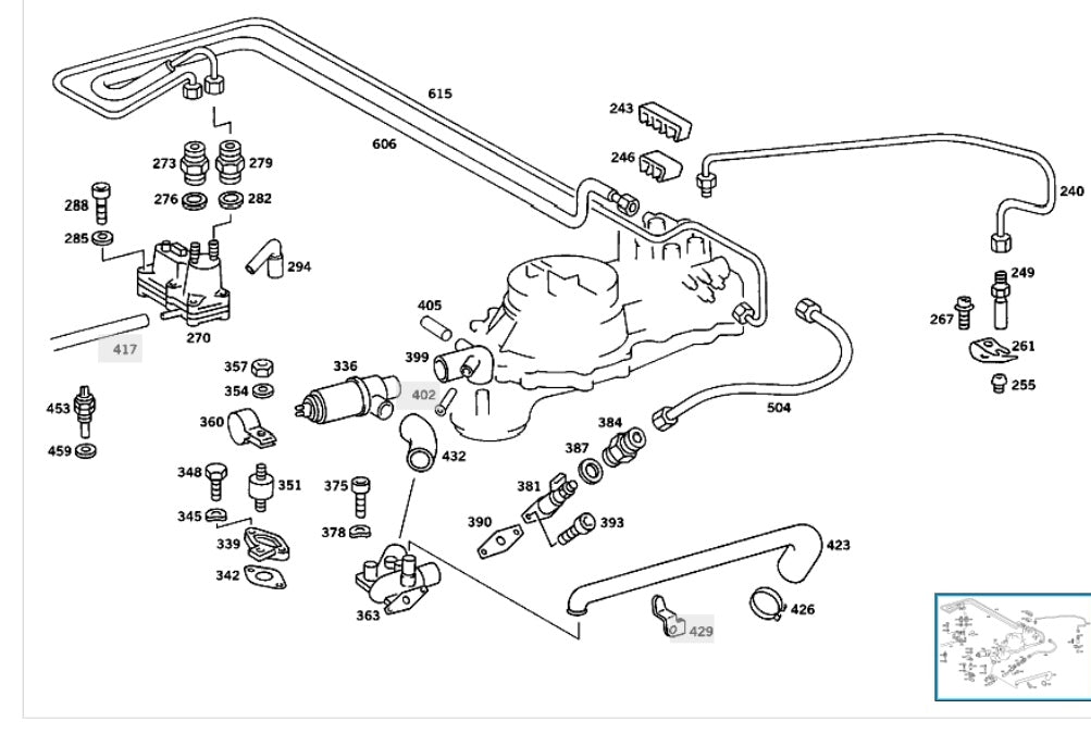 Mercedes KJet injector holding washer and Sleeve for 190E W201 W124 W126 W123 M102 M103 M104.980 M116 M117 M119.980