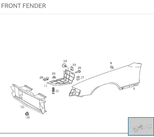 Mercedes R129 Front Wing (New OEM)