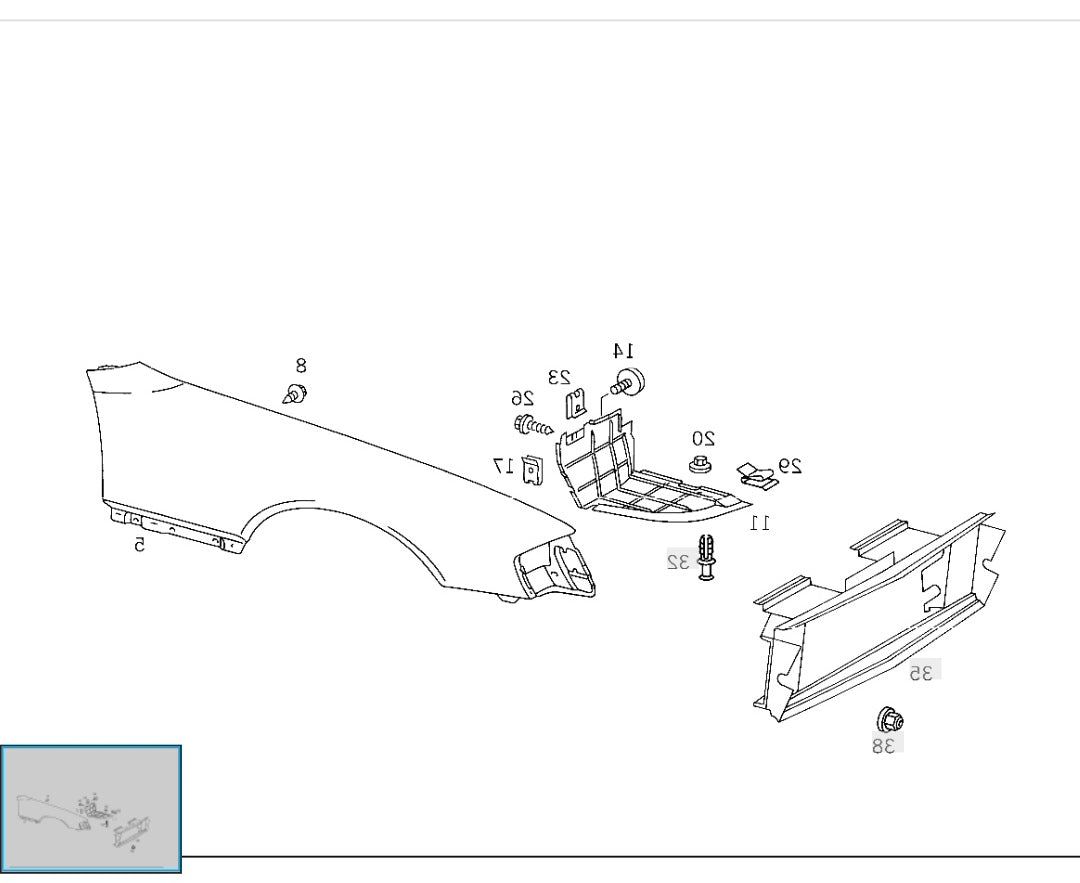 Mercedes R129 Front Wing (New OEM)