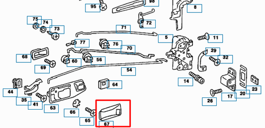 مرسيدس W123 C123 S123 تحرير الباب الداخلي إدراج الكسوة